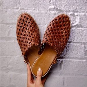 Free People Mirage Woven Flat mule sandals NWT